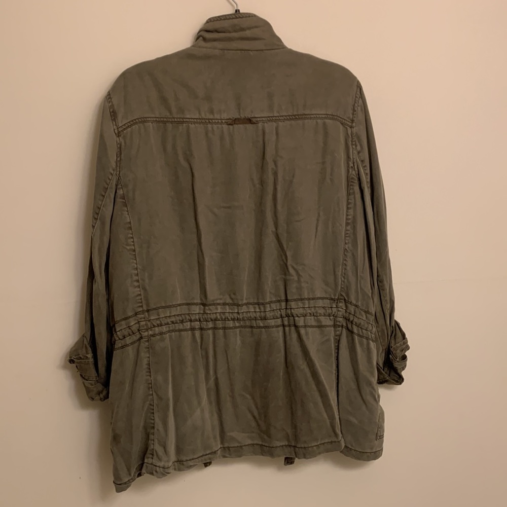 Insulated Military Cargo Jacket Max Jeans Olive Green Utility Jacket - Picture 2 of 16